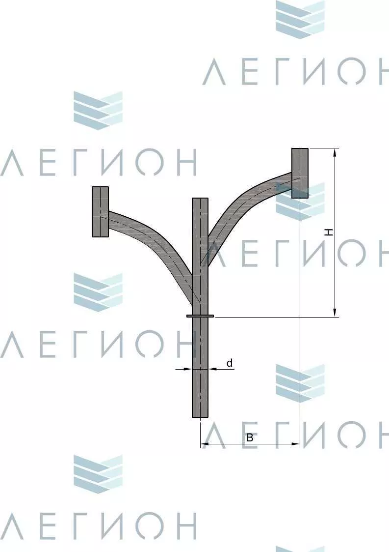 К91-0,5-0,3-0-5 кронштейн двухрожковый